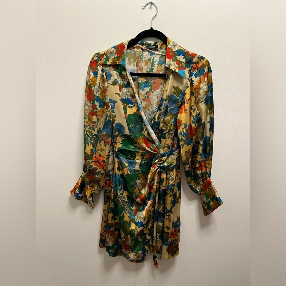 Zara Floral Dress Satin Style
